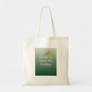 Gelukkig om mijn gouden moderne typografie huisdie tote bag