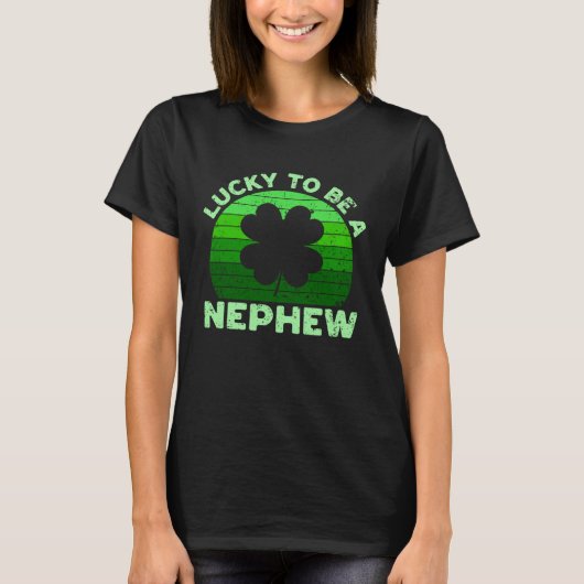 Gelukkig om neef Leprechaun Shamrock St Patricks z T-shirt (Voorkant)