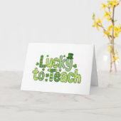 Gelukkig om St. Patrick's Day-leraar te bedanken Kaart (Gele Bloem)