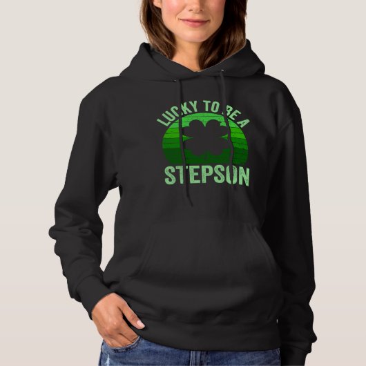 Gelukkig om stiefzoon te zijn Leprechaun Shamrock  Hoodie (Voorkant)