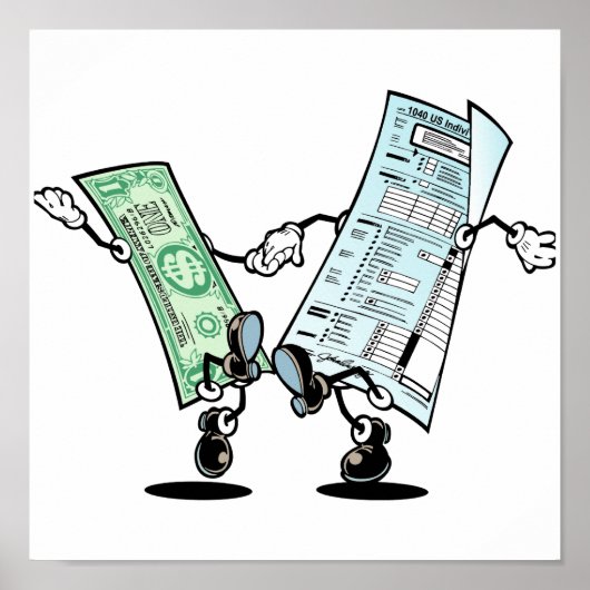 Gelukkig ontwerp belastingrestitutie poster (Voorkant)