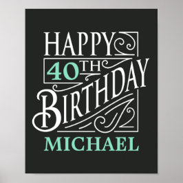 Gelukkig ontwerp op de verjaardag, decoratieve  st poster