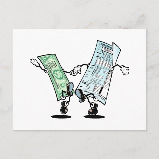 Gelukkig ontwerp voor belastingteruggave briefkaart (Voorkant)