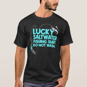 Gelukkig ontwerp voor zoutwatervissen voor hengela t-shirt