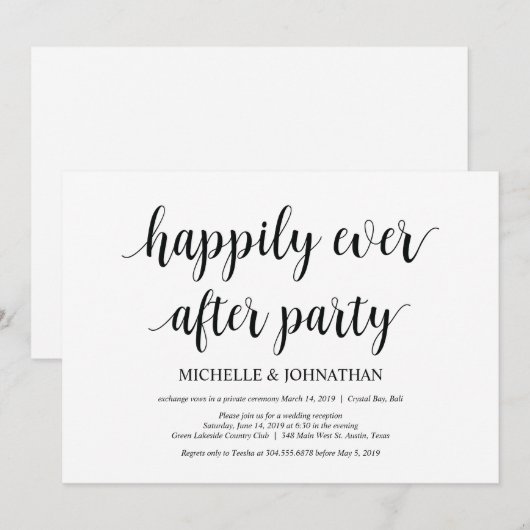 Gelukkig ooit daarna, nodigt de Uitsluiting van de Kaart (Voorkant / Achterkant)