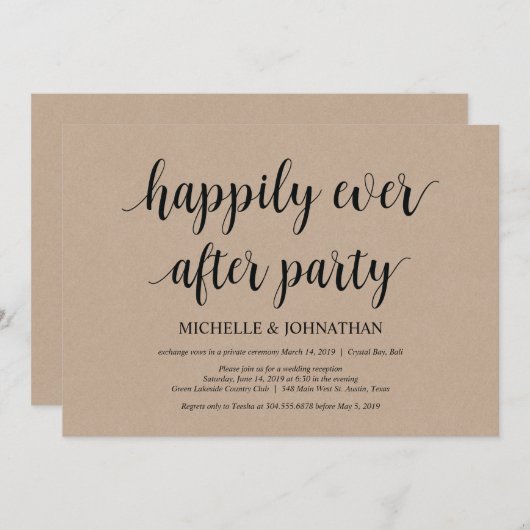 Gelukkig ooit daarna, nodigt de Uitsluiting van de Kaart (Voorkant / Achterkant)