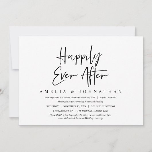 Gelukkig ooit daarna, nodigt het Buwende Dinner ui Kaart (Voorkant)