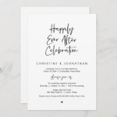 Gelukkig ooit daarna, zwart, Elopement Celebration Kaart (Voorkant / Achterkant)