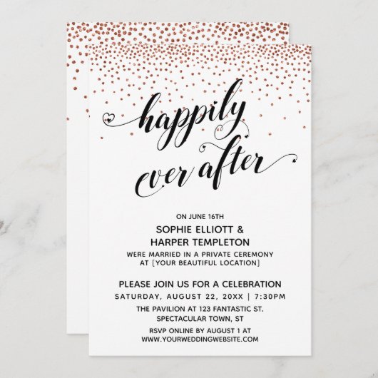 Gelukkig ooit Hart de Confetti van het Koper van h Kaart