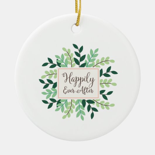 Gelukkig Ooit Keramisch Ornament (Voorkant)