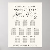 Gelukkig ooit na 10 tafel bruiloft zitplaatsen gra poster (Voorkant)
