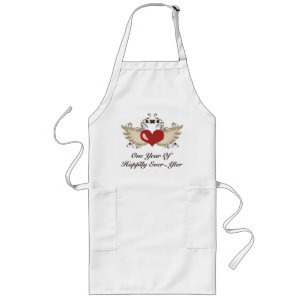 Gelukkig ooit na 1st Wedding Jubileum Apron Lang Schort