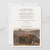 Gelukkig ooit na 2 foto crème bruiloft receptie aankondiging (Achterkant)