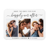 Gelukkig ooit na 3 Foto sparen de Datum Magneet (Horizontaal)