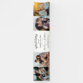 Gelukkig ooit na 4 foto Elegante bruiloft Welkom Spandoek (Verticaal)