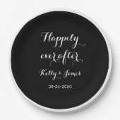 Gelukkig ooit na 9"huwelijkspapier Borden Papieren Bordje (Voorkant)