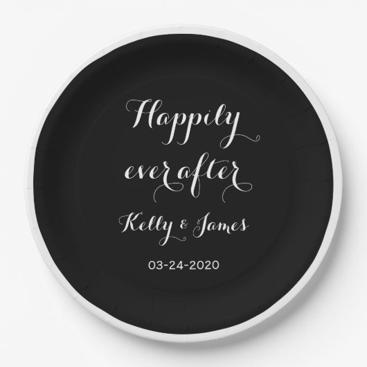 Gelukkig ooit na 9"huwelijkspapier Borden Papieren Bordje