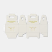 Gelukkig ooit na albasten witgouden monogram bedankdoosjes (Uitgevouwen)