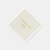 Gelukkig ooit na albasten witgouden monogram servet (Hoek)