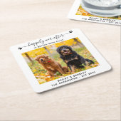 Gelukkig ooit na beter met het hondenweddenschap kartonnen onderzetters (Schuin)