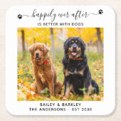 Gelukkig ooit na beter met het hondenweddenschap kartonnen onderzetters (Voorkant)