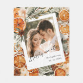 Gelukkig ooit na Boho Winter vakantie bruiloft Fleece Deken (Voorkant)