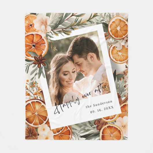 Gelukkig ooit na Boho Winter vakantie bruiloft Fleece Deken (Voorkant)