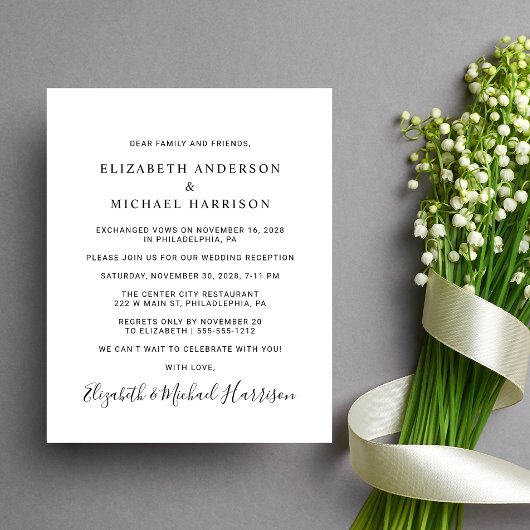 Gelukkig ooit na boog foto ontvangst uitnodiging