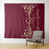 Gelukkig ooit na bruiloft achtergrond wandkleed (In Situ (horizontaal))