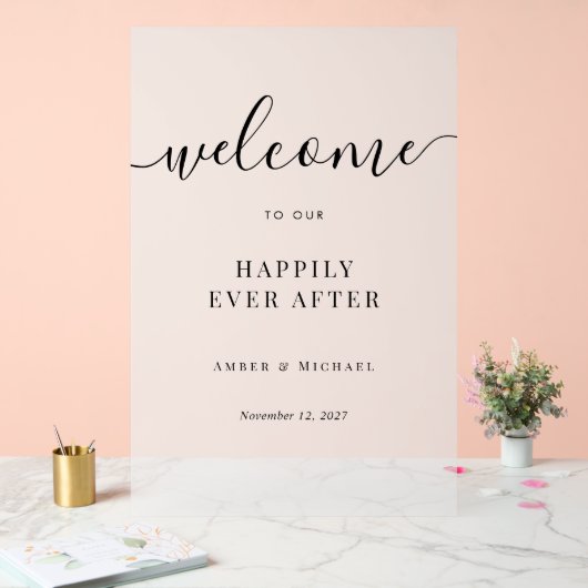 Gelukkig ooit na bruiloft acryl teken acryl bord (Huwelijk)