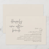 Gelukkig ooit na bruiloft brunch, crème donkergrij kaart (Voorkant / Achterkant)