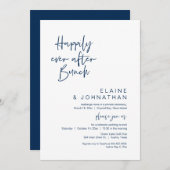 Gelukkig ooit na bruiloft brunch, Navy Blue Kaart (Voorkant / Achterkant)