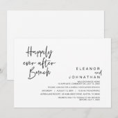 Gelukkig ooit na bruiloft brunch, zwart-wit kaart (Voorkant / Achterkant)