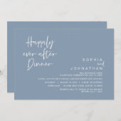 Gelukkig ooit na bruiloft diner, Dusty Blue Kaart (Voorkant / Achterkant)
