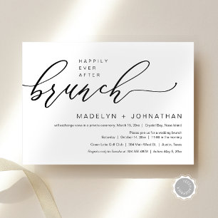 Gelukkig ooit na bruiloft Elopement Brunch Party Kaart