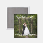 Gelukkig ooit na bruiloft gunst foto magneet (Voorkant / Achterkant)