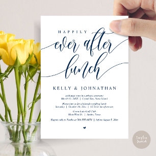 Gelukkig ooit na bruiloft lunch, Navy Blue Kaart