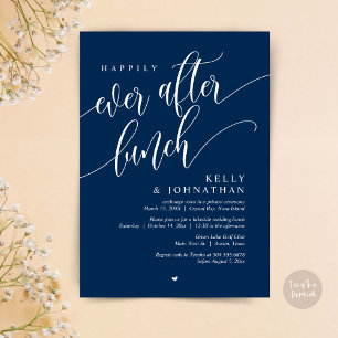 Gelukkig ooit na bruiloft lunch, Navy Blue Kaart