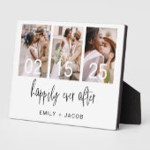 Gelukkig ooit na bruiloft minimalistisch eenvoudig fotoplaat (Zijkant)