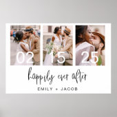 Gelukkig ooit na bruiloft minimalistisch eenvoudig poster (Voorkant)