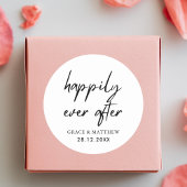 Gelukkig ooit na bruiloft receptie feest ronde sticker