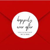 Gelukkig ooit na bruiloft receptie feest ronde sticker
