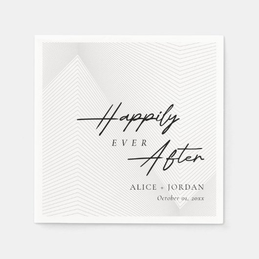 Gelukkig ooit na bruiloft servetten:  Script Servet (Voorkant)