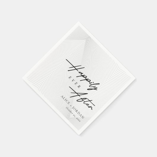 Gelukkig ooit na bruiloft servetten:  Script Servet (Hoek)