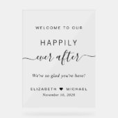 Gelukkig ooit na bruiloft welkom acryl bord (Voorkant)