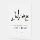 Gelukkig ooit na bruiloft Welkom Frosted Acryl Bord (Hoek)