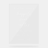 Gelukkig ooit na bruiloft welkom script minimaal acryl bord (Voorkant)