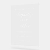 Gelukkig ooit na bruiloft welkom script minimaal acryl bord (Hoek)