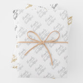 Gelukkig ooit na bruiloft zilver goud zwart wit inpakpapier vel (In situ)