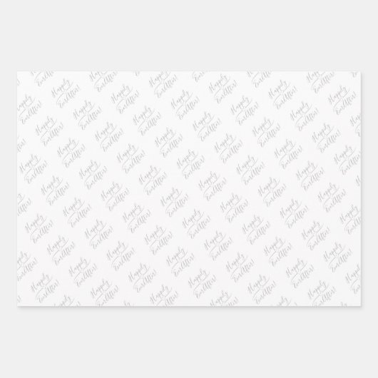 Gelukkig ooit na bruiloft zilver goud zwart wit inpakpapier vel (Voorkant)